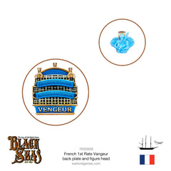 French 1st rate Vengeur back plate and figure head