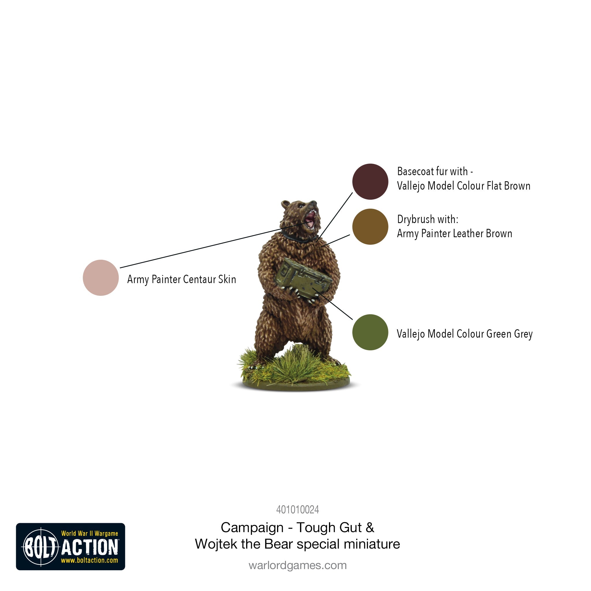 Bolt Action Campaign: Tough Gut with Wojtek the Bear special miniature