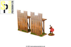Wooden Palisade 1/2 Wall - Straight