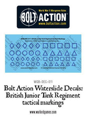Bolt Action British Junior Tank Regiment tactical markings decal sheet