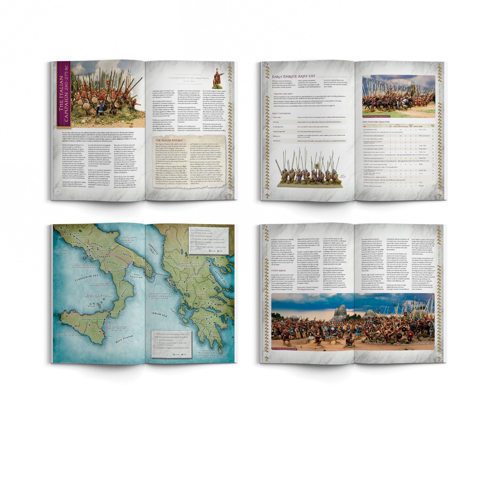 The Pyrrhic Wars - Hail Caesar supplement with Pyrrhus on foot book miniature