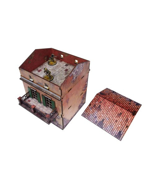 WW2 Italy Balcony House (1) PREPAINTED [28mm/1:56]