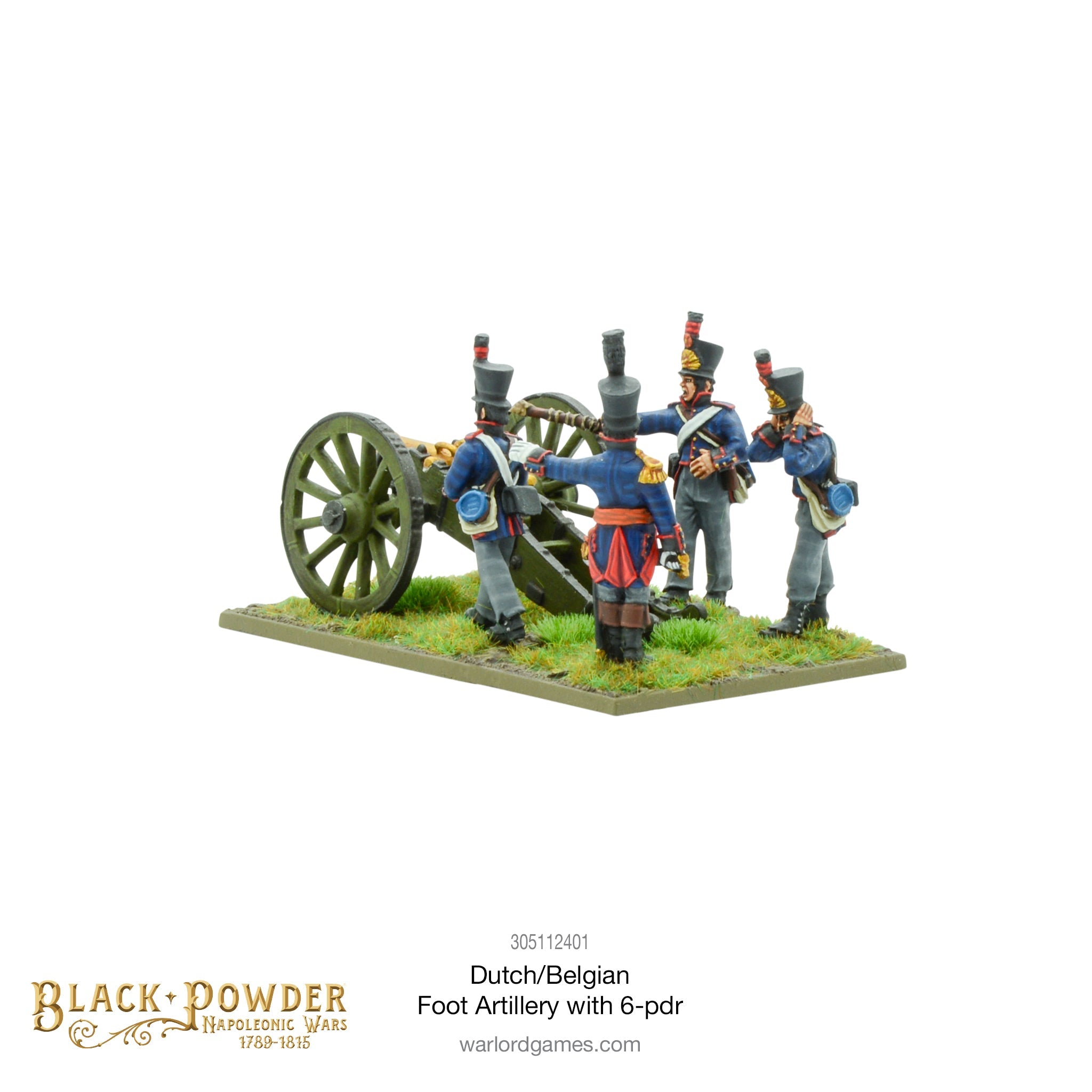 Napoleonic Dutch-Belgian Foot Artillery with 6-pdr