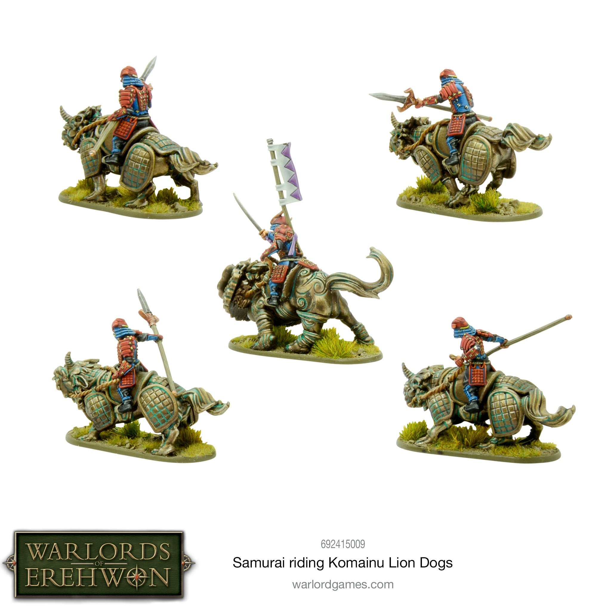 Warlords of Erehwon: Samurai riding Komainu Lion Dogs