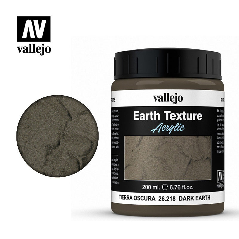 Vallejo Acrylic Earth Texture - Dark Earth 200ml