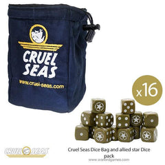 Cruel Seas Dice Bag and allied star Dice pack