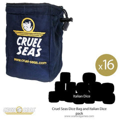 Cruel Seas Dice Bag and Italian Dice pack
