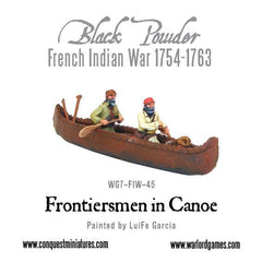 French-Indian War Frontiersmen in Canoe