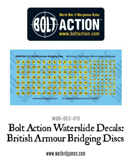Bolt Action British Armour Bridging discs decal sheet