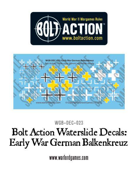 Early War German Balkenkreuz decal sheet