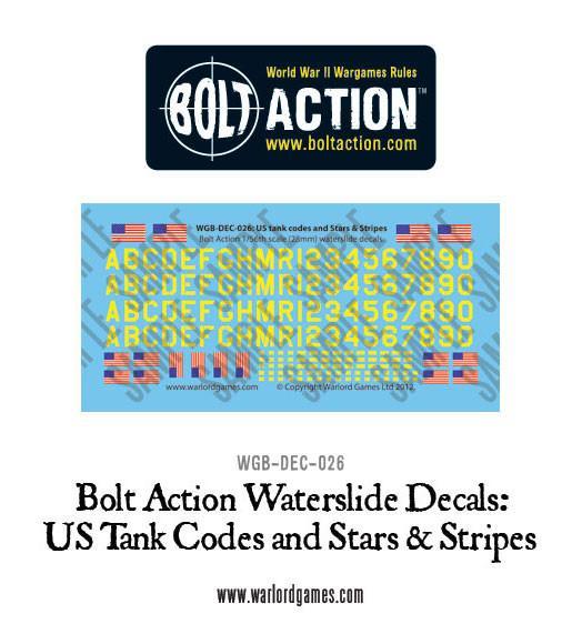 US tank codes and Stars & Stripes decal sheet