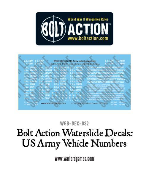 Bolt Action US vehicle numbers decals